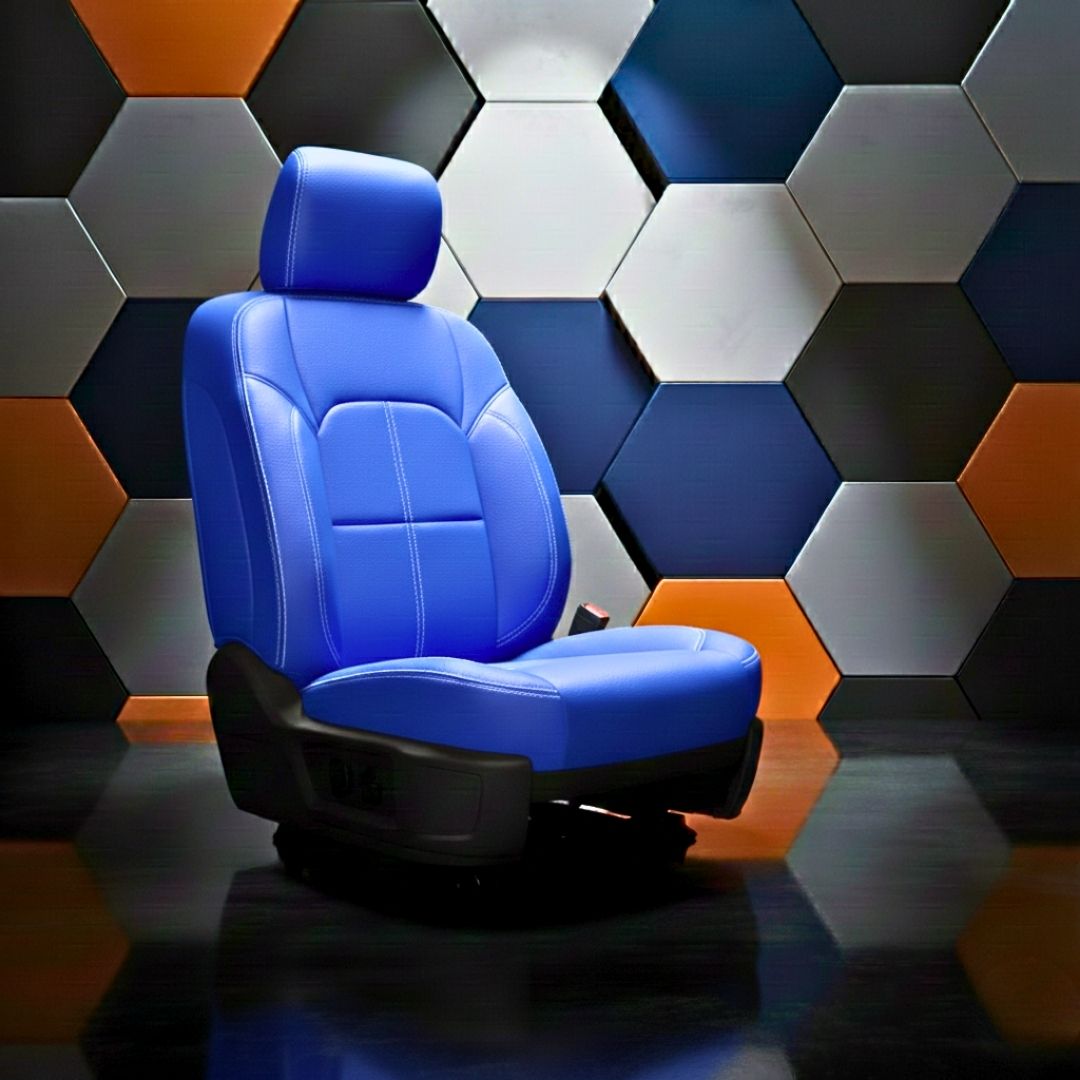 Blue seat covers