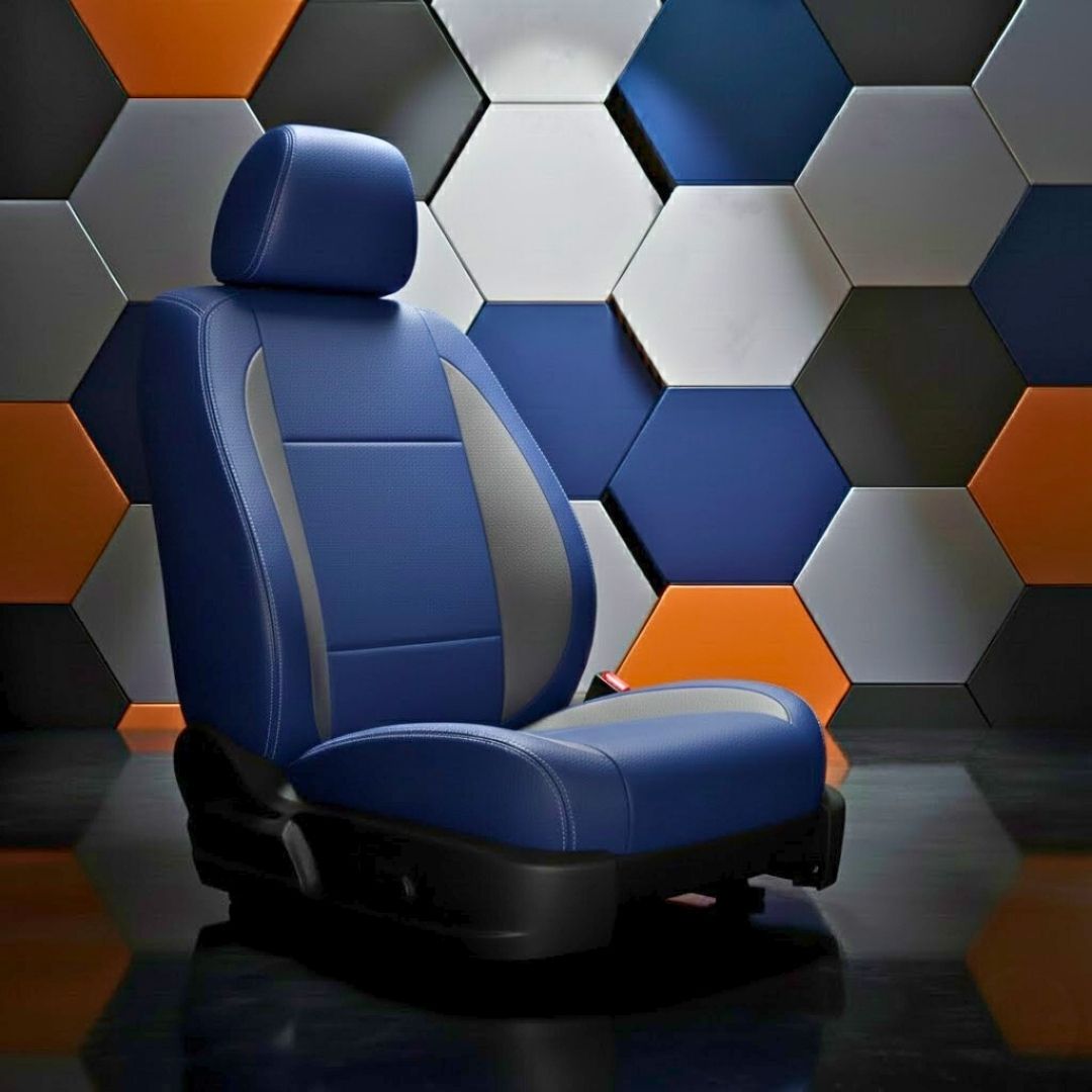 Blue seat covers