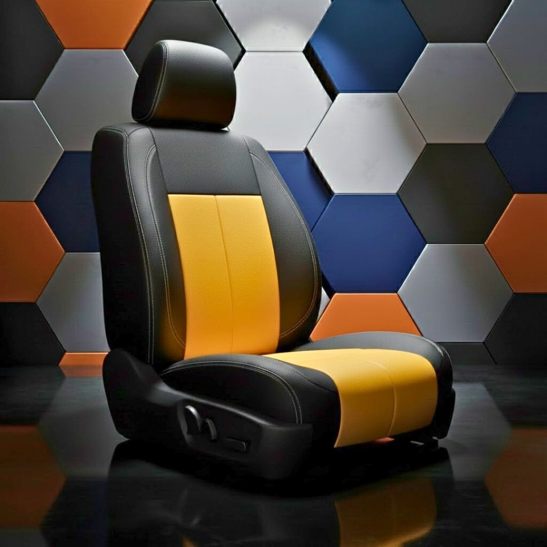 Black & yellow seat covers