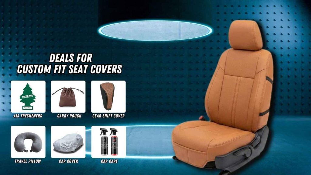 Custom fit seat cover deal with bonus car accessories, built for a snug fit that prevents sliding and keeps seats neat daily.