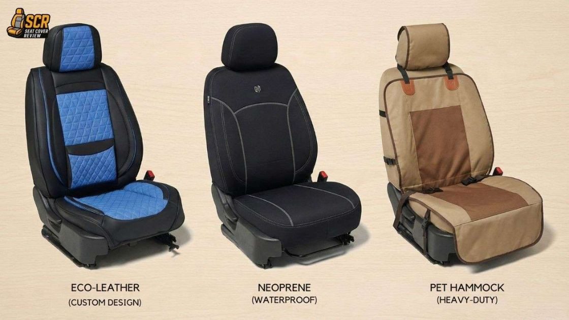 Eco-leather custom-fit, neoprene waterproof, and heavy-duty pet hammock seat covers ranked for seat protection in 2026.