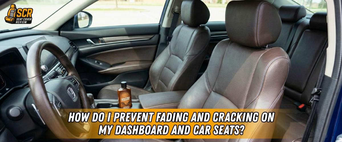Car interior with leather seats and dashboard, illustrating protection tips to prevent UV fading and cracking in vehicles.