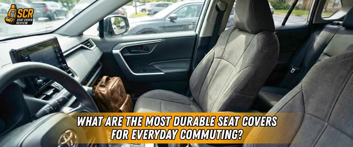 Driver seat interior shows wear point & durable seat covers for commuters protect bolster area from daily in-out friction.