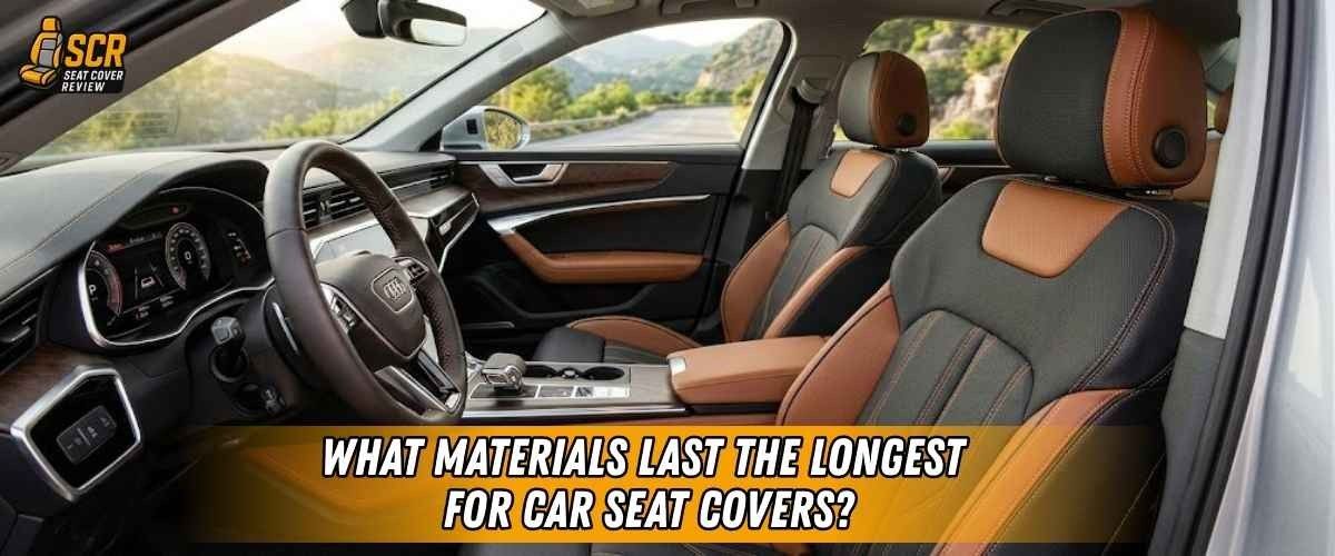 Car interior with leather seat covers showing long-lasting car seat cover materials like eco leather and reinforced seams.