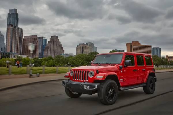 2021 Jeep Wrangler Sahara 4xe plug-in hybrid, street-oriented trim level