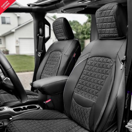 Luxury black seat cover viewed from the left side angle