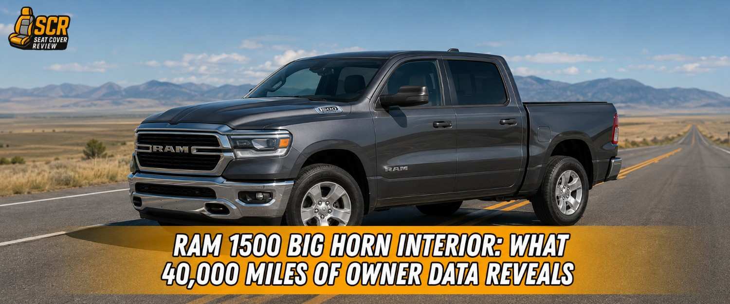 Gray Ram 1500 BigHorn truck illustrating Ram 1500 BigHorn interior wear after 40,000 miles of ownership revealed.