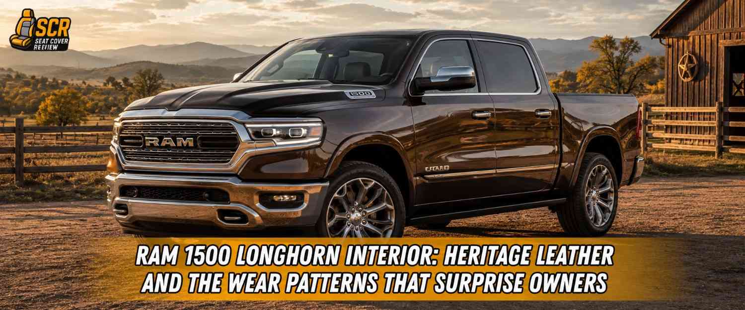 Brown Ram 1500 Longhorn parked outside a ranch, highlighting the premium exterior tied to Longhorn interior leather care insights.