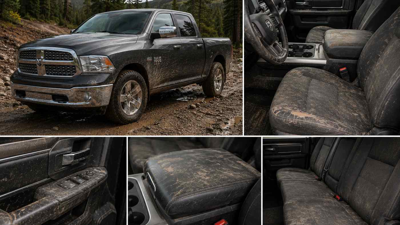 Clean Silverado 1500 LTZ Interior featuring leather seats before bolster creasing and perforation wear become visible.