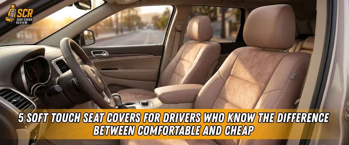 Tan soft touch seat covers fitted in a modern SUV, showcasing lasting comfort, premium feel, and durable everyday use.
