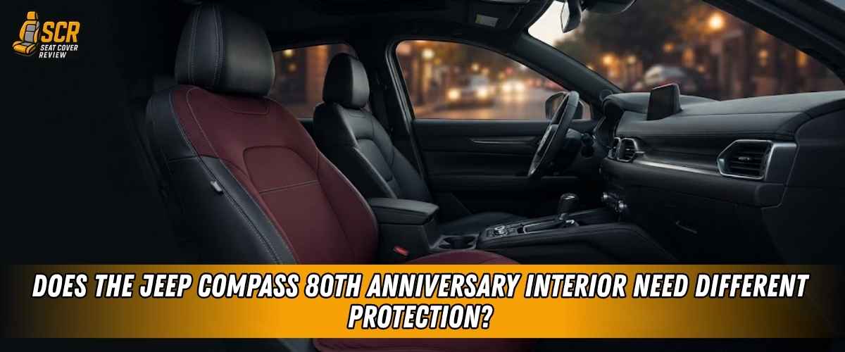 Front cabin of the Jeep Compass 80th Anniversary showcasing its one-year interior built for long-term preservation.