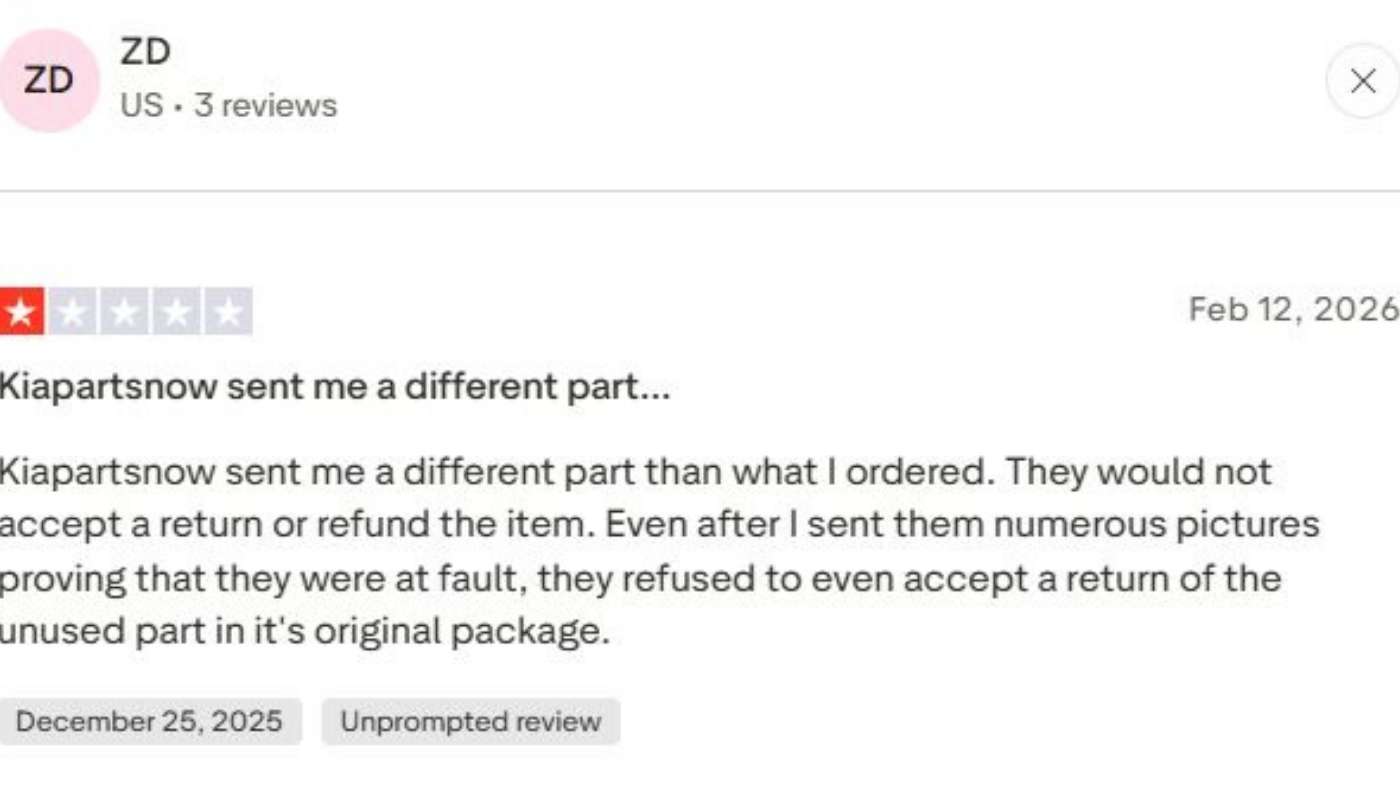 Kia Parts Now review