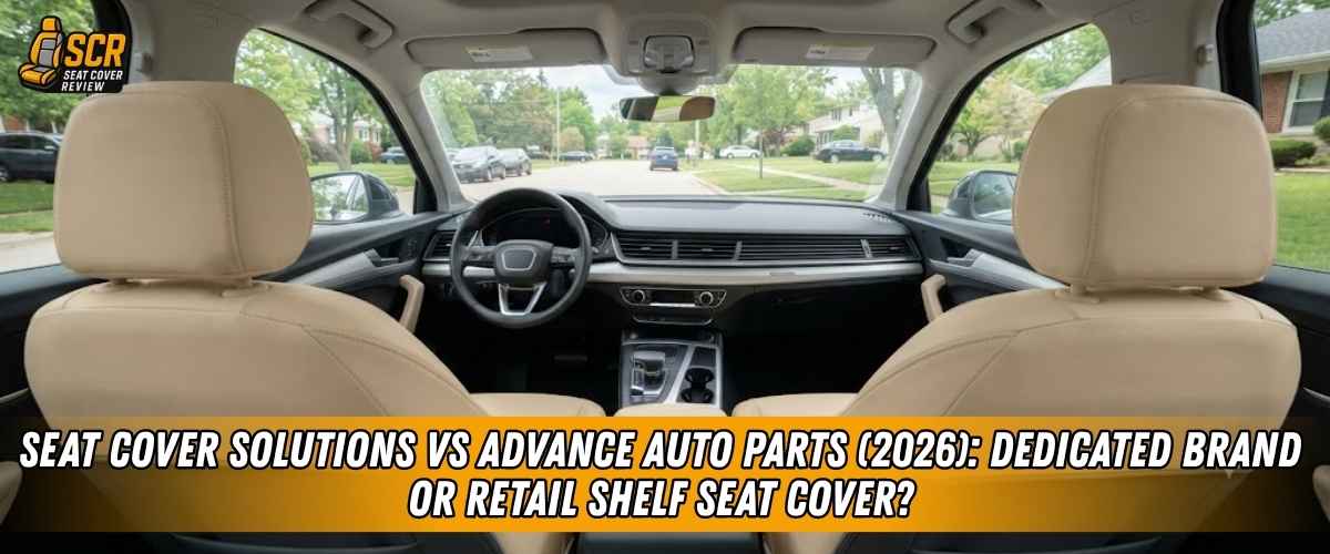 Seat Cover Solutions vs Advance Auto Parts comparison highlighting trim specific seat cover fit, comfort, and cabin view.