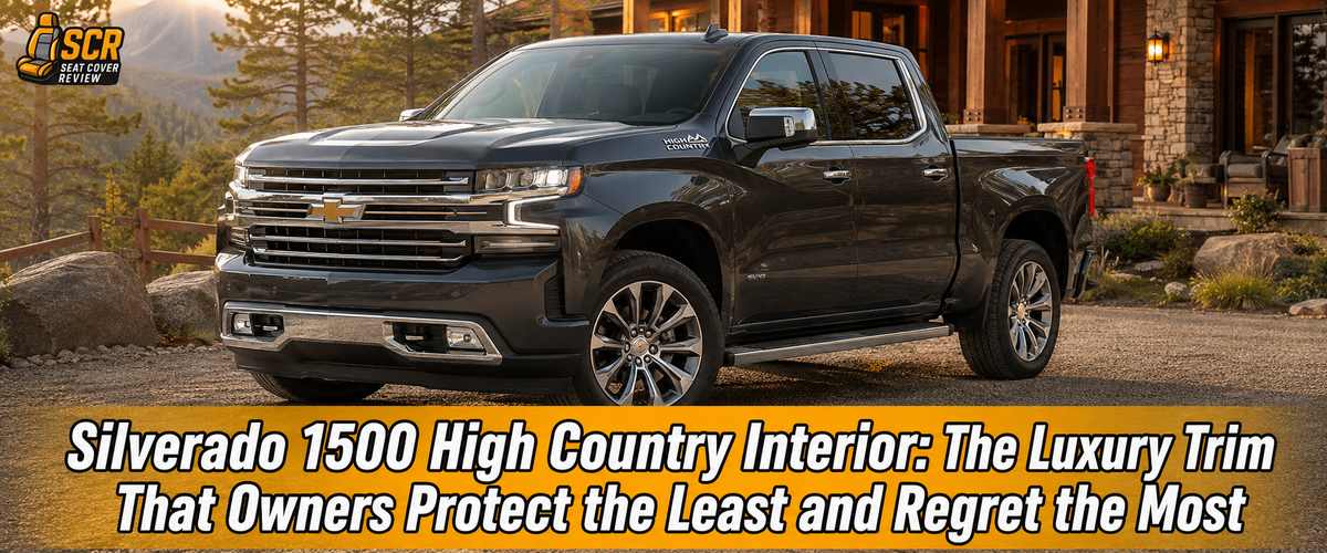 Silverado 1500 High Country parked outside a luxury home, representing premium interior care and seat protection.