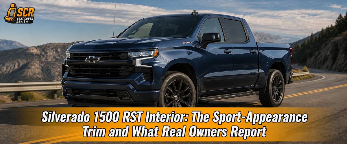 Blue Chevrolet Silverado showcasing the Silverado 1500 RST Interior review focused on sport styling and long term seat wear.