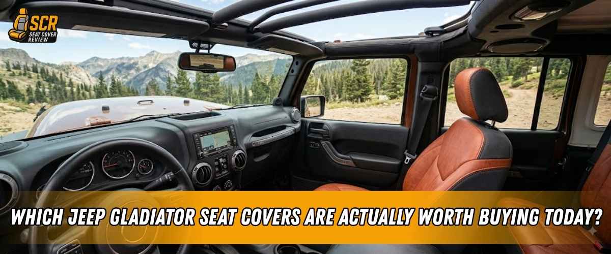 Jeep Gladiator seat covers fitted to front seats