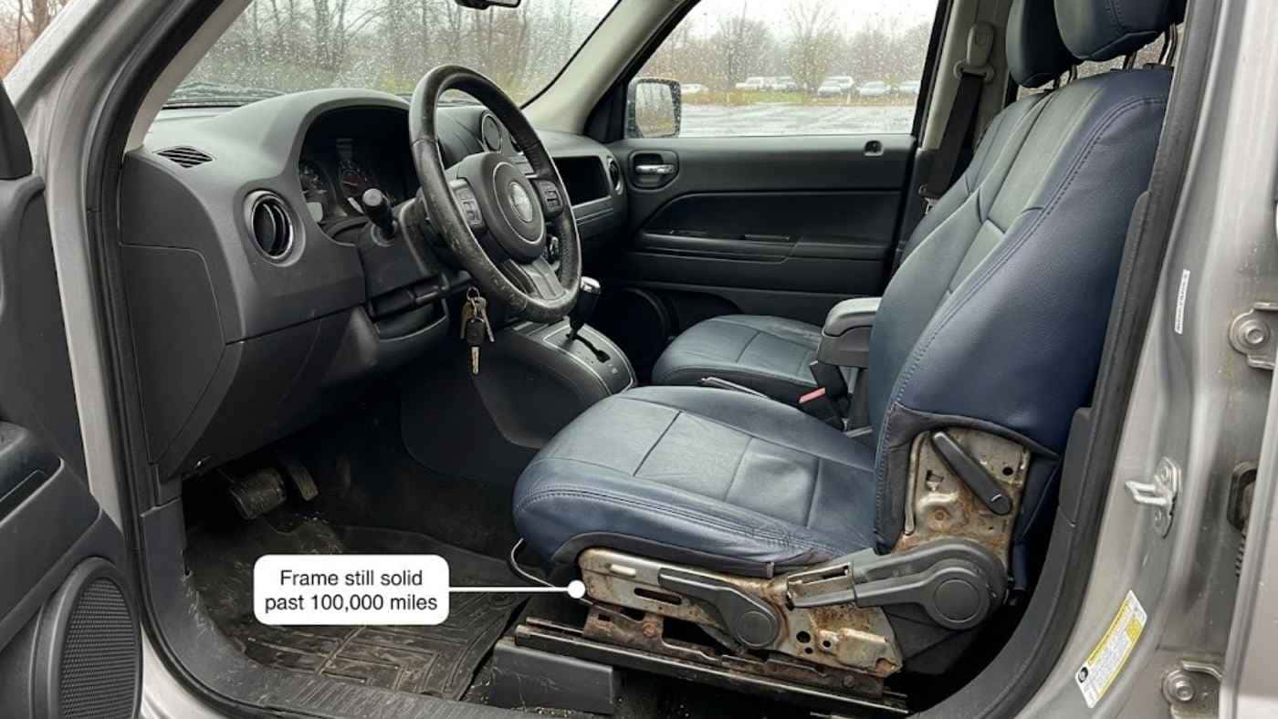 Jeep Liberty cabin structure and seat frames holding up long term