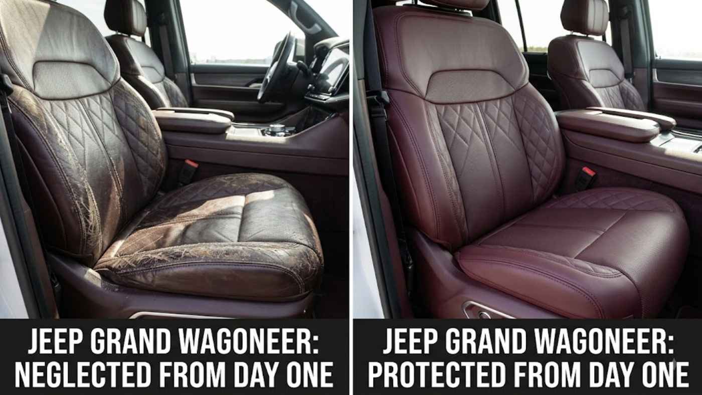 Jeep Grand Wagoneer Summit Reserve interior with Palermo leather and wood trim