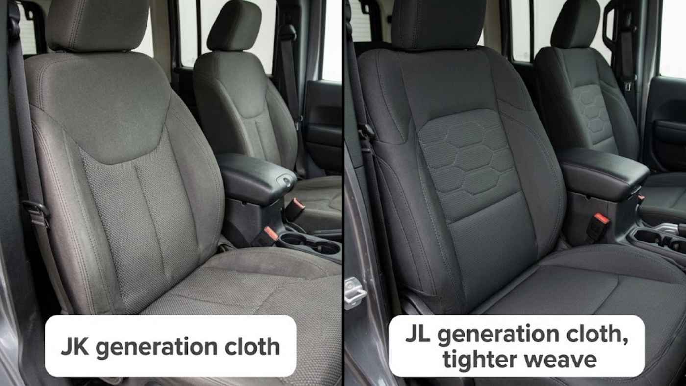 2018 and later Jeep Wrangler JL interior built for doors off exposure